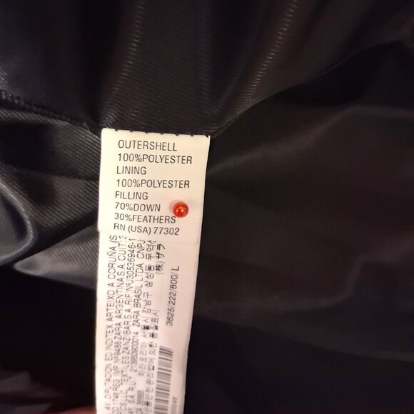 Preowned Zara Basic Black Warm Puffer Coat with Belt Windproof Outerwear - Picture 11 of 14